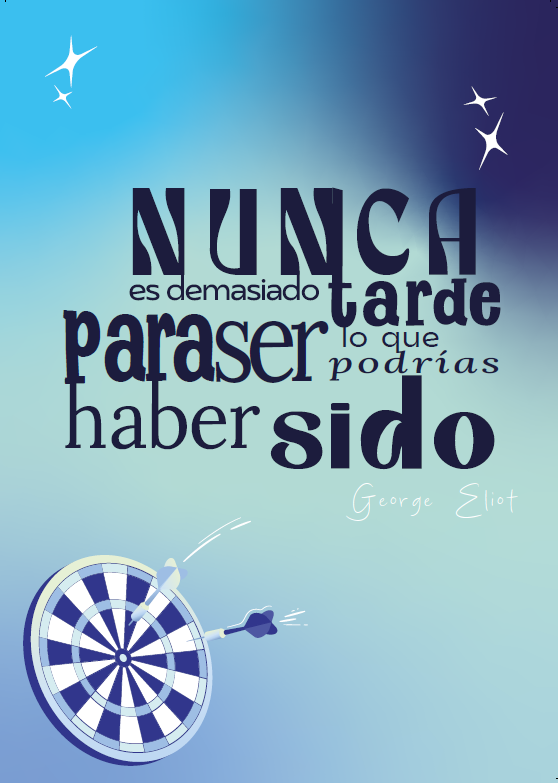 Cartel con la cita motivadora